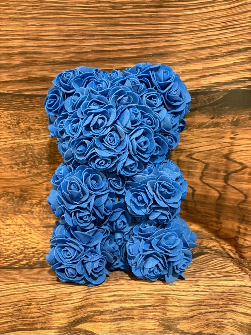 Blue foam rose bear